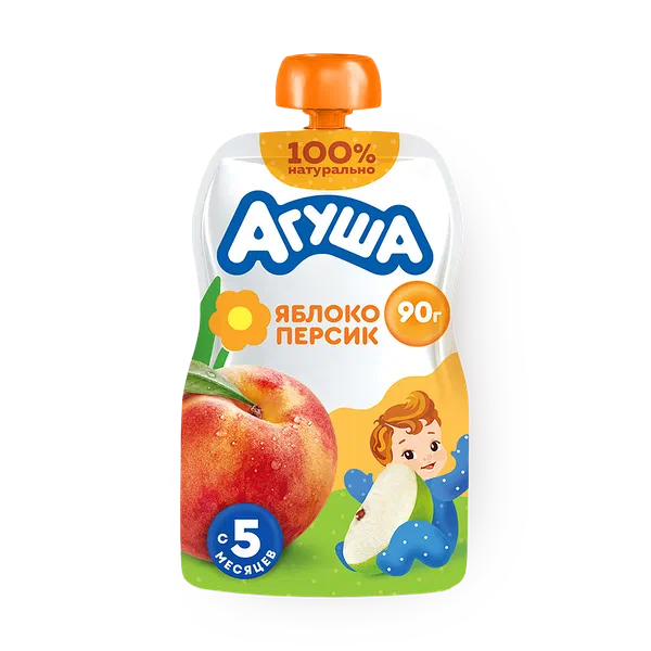 Фруктовое пюре «Агуша» яблоко-персик