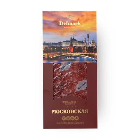 Колбаса Московская Delmark сырокопчёная нарезка