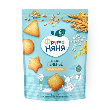 Печенье детское мультизлаковое «ФрутоНяня» с 6 месяцев