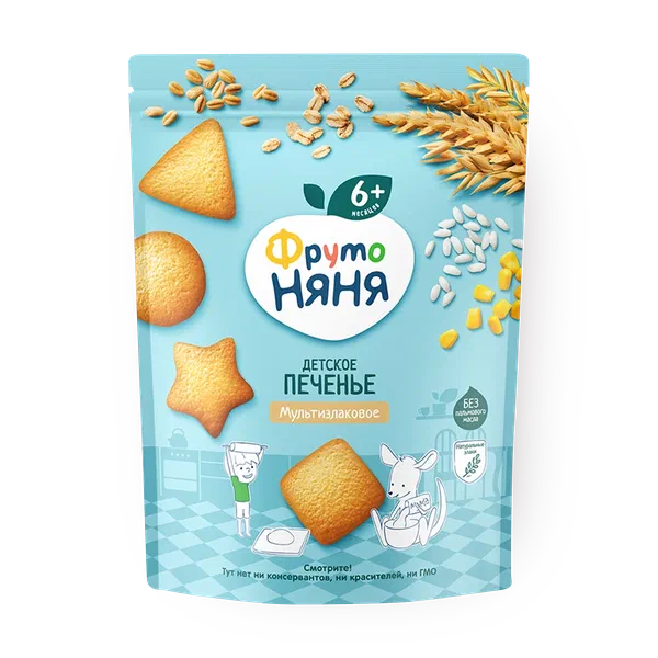 Печенье детское мультизлаковое «ФрутоНяня» с 6 месяцев