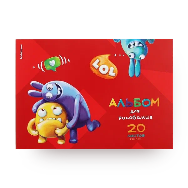 Альбом для рисования Erich Krause Jolly Friends 20 листов на склейке
