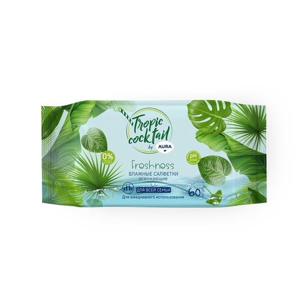 Влажные салфетки Aura Tropic освежающие