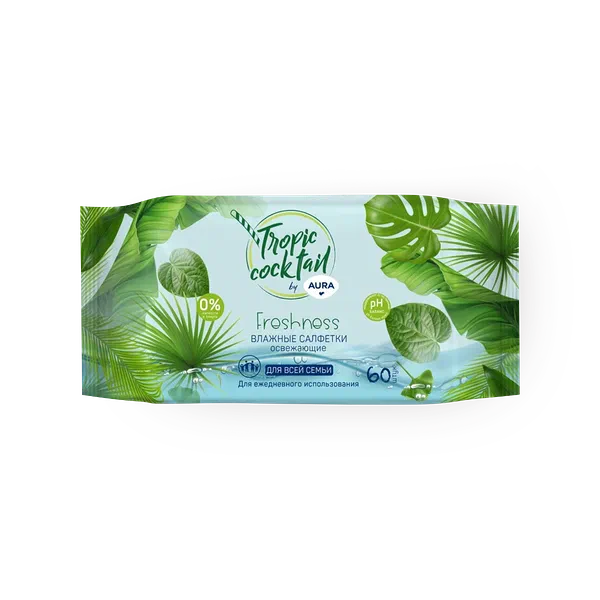 Влажные салфетки Aura Tropic освежающие