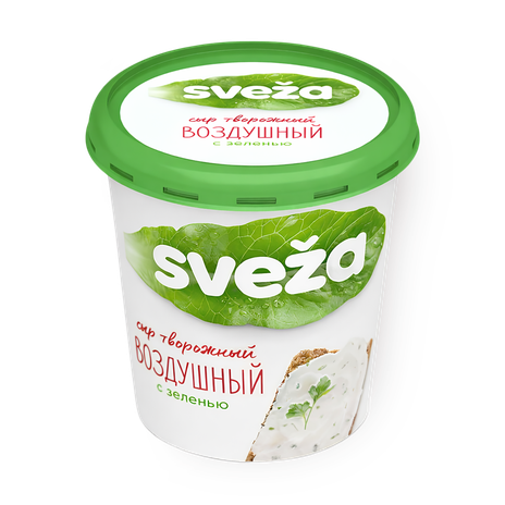 Сыр творожный воздушный лёгкий «Свежа» с зеленью