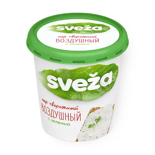Сыр творожный воздушный лёгкий «Свежа» с зеленью