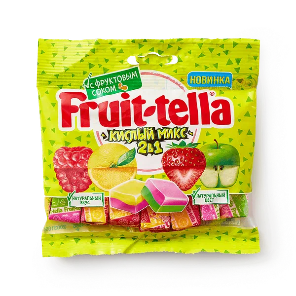 Конфеты жевательные Fruit-tella Кислый микс 2 в 1