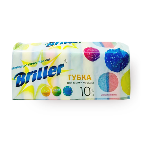 Губка для мытья посуды Briller с абразивным покрытием