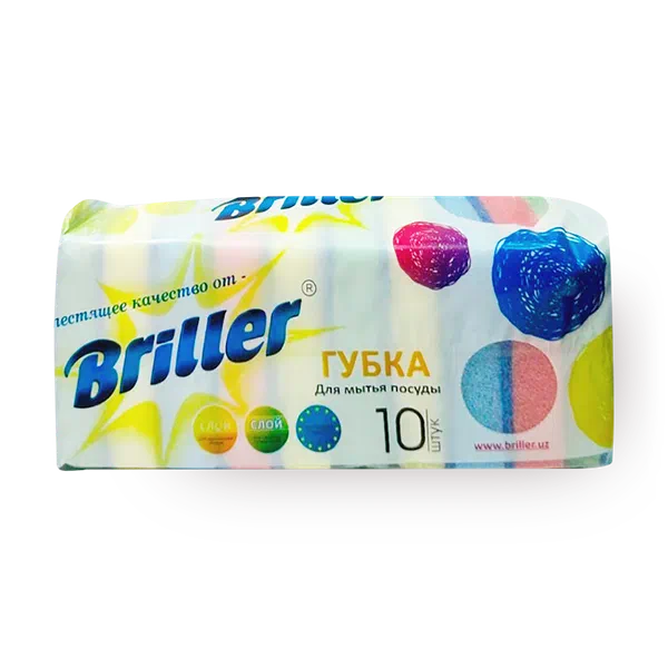 Губка для мытья посуды Briller с абразивным покрытием