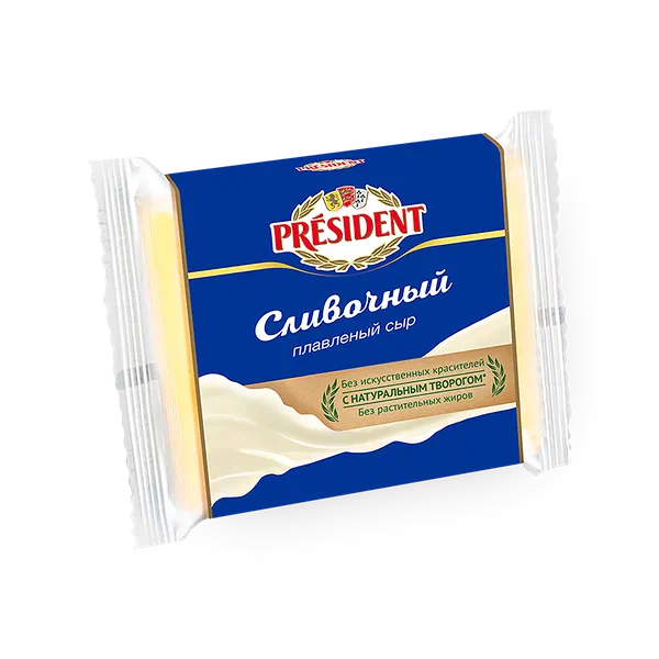 Сыр плавленый ломтевой Сливочный 40% President