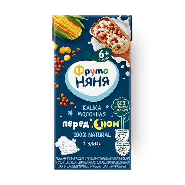 Кашка молочная 3 злака «ФрутоНяня» с 6 месяцев