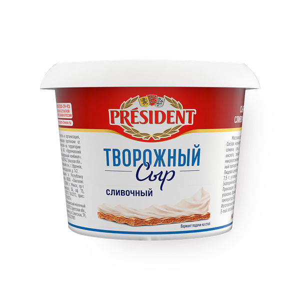 Сыр мягкий Сливочный творожный 56% President