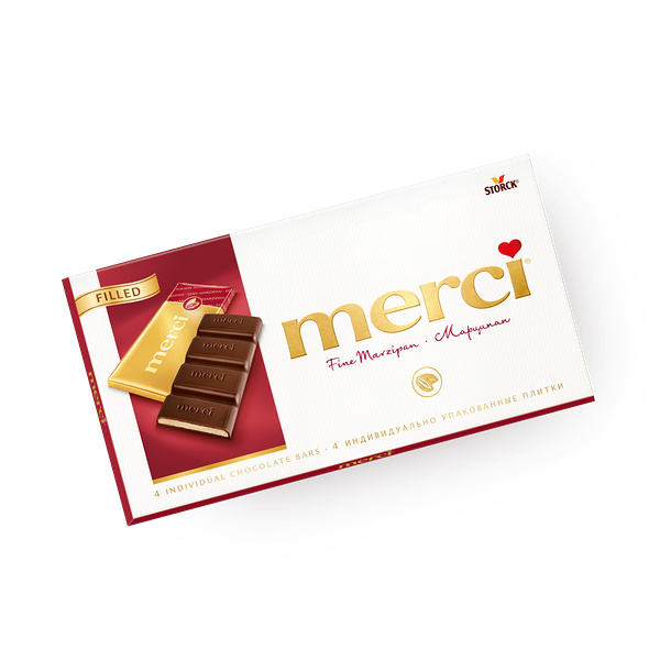 Шоколад тёмный Merci с начинкой марципан