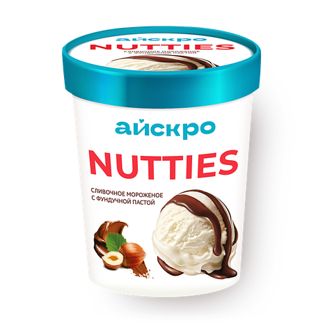 Мороженое пломбир «АйсКро» с шоколадной пастой и фундуком