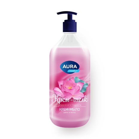Крем-мыло жидкое Aura Silky Cream шёлк и лотос