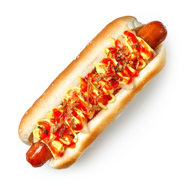 Хот-дог датский острый с говяжьей колбаской и ананасом «Из Лавки»