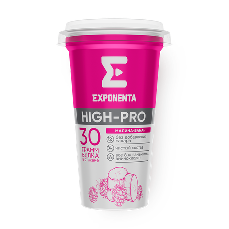 Напиток кисломолочный обезжиренный Exponenta High-Pro малина-банан