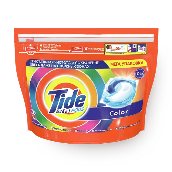 Капсулы для стирки Tide Pods Всё в 1 Color