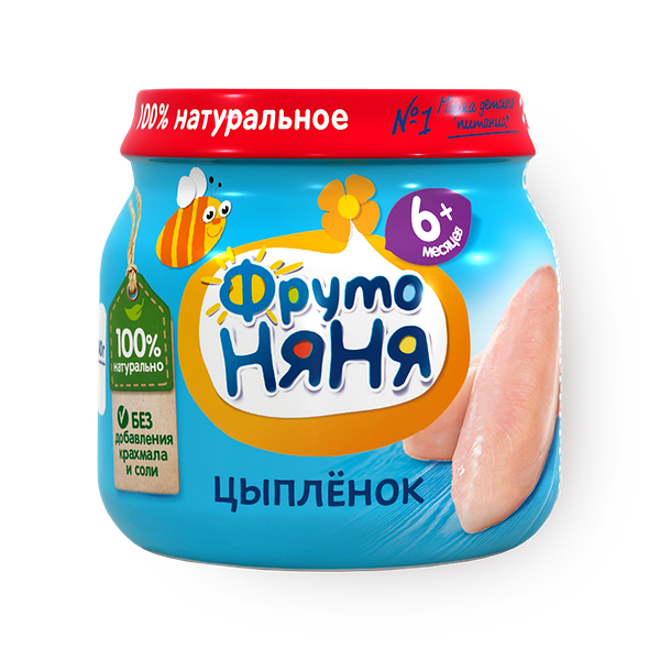 Пюре «ФрутоНяня» цыплёнок с 6 месяцев