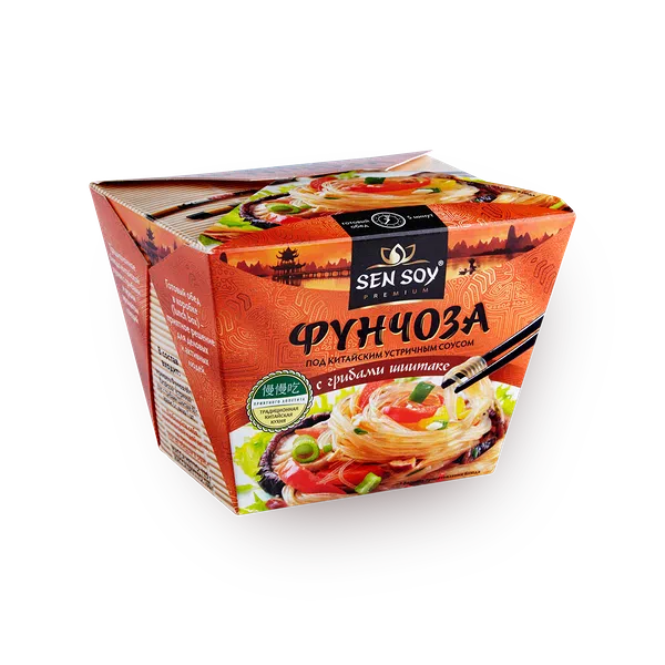 Фунчоза Sen Soy с грибами шиитаке под китайским устричным соусом