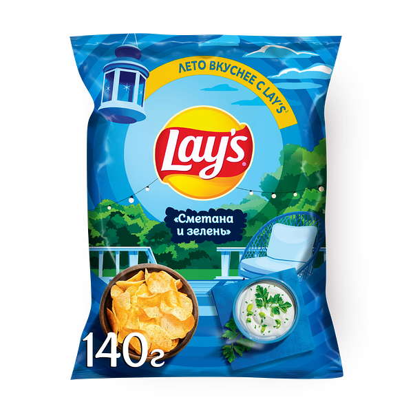 Чипсы Lay's Смета­на-зелень