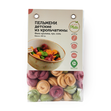 Пельмени цветные из кролика Kid's Plate детские замороженные