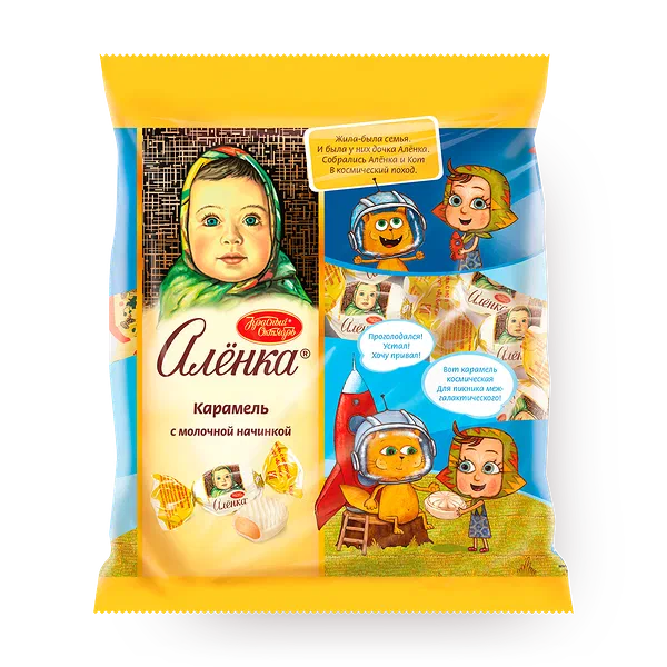 Карамель «Красный Октябрь» «Алёнка» с молочной начинкой