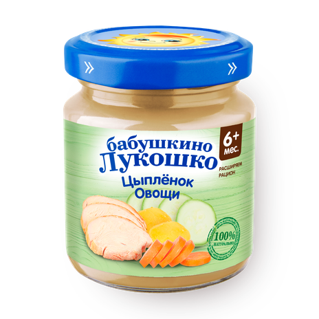 Рагу «Бабушкино лукошко» цыплёнок-овощи с 6 месяцев