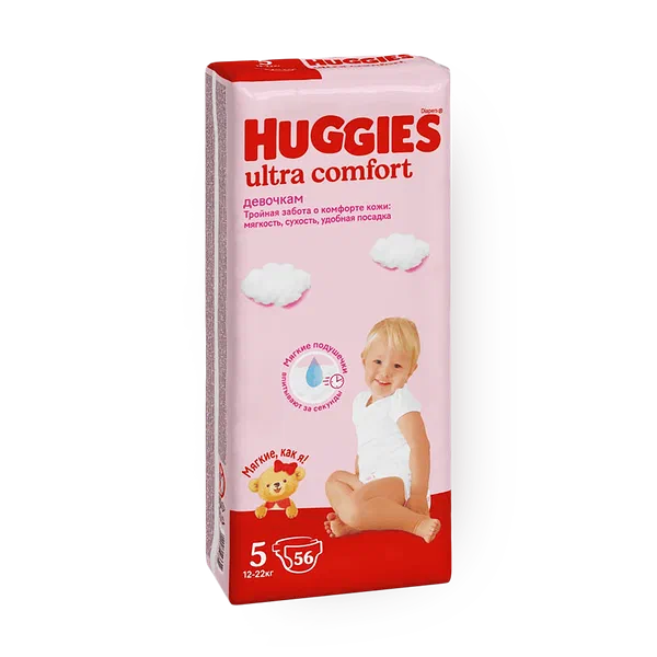 Подгузники Huggies Ultra Comfort для девочек 5 размер 12-22 кг