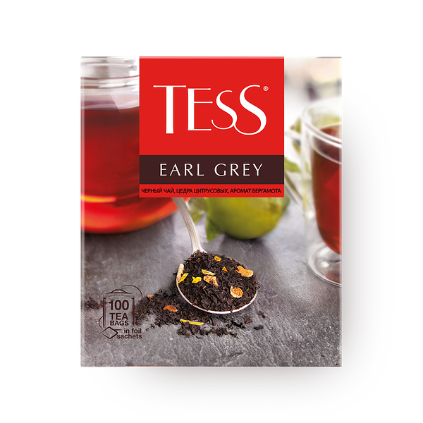 Чай чёрный Tess Earl Grey c ароматом бергамота в пакетиках