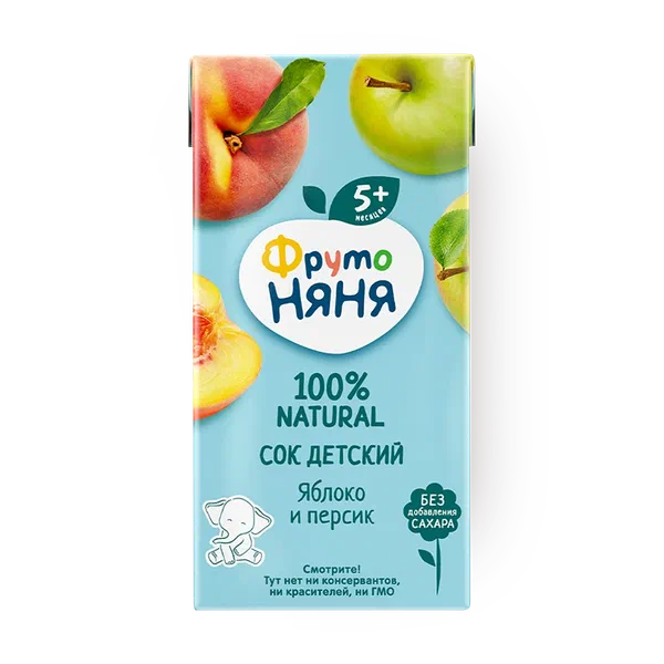 Сок «ФрутоНяня» яблоко и персик с 5 месяцев