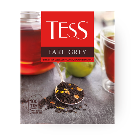 Чай чёрный Earl Grey Tess c ароматом бергамота в пакетиках