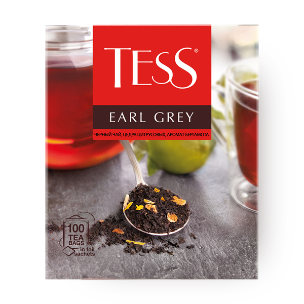 Чай чёрный Earl Grey Tess c ароматом бергамота в пакетиках