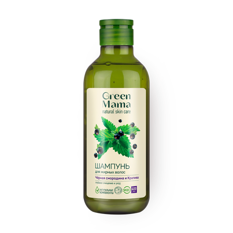 Шампунь для жирных волос Green Mama чёрная смородина и крапива