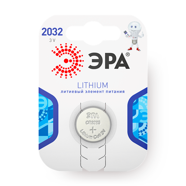 Батарейки «Эра» Lithium CR2032-1BL