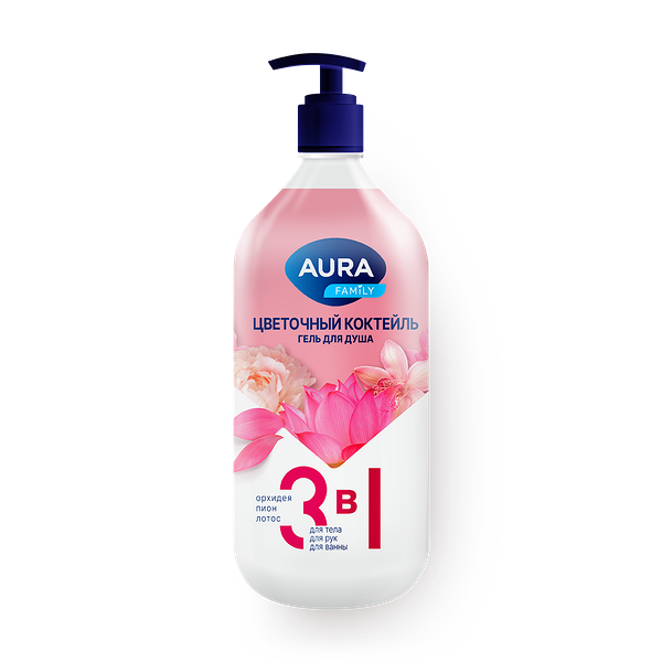 Гель для душа Aura Family Цветочный коктейль