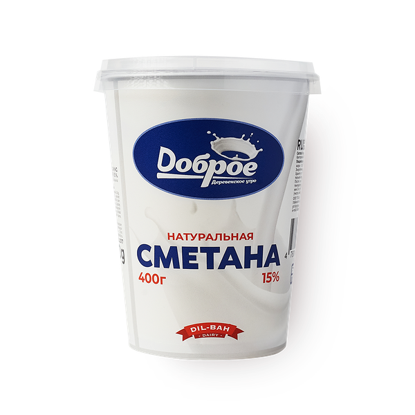 Сметана 15% «Доброе деревенское утро»