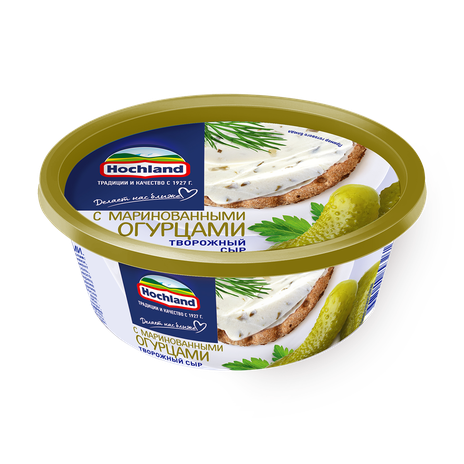 Сыр творожный Hochland с маринованными огурцами 60%