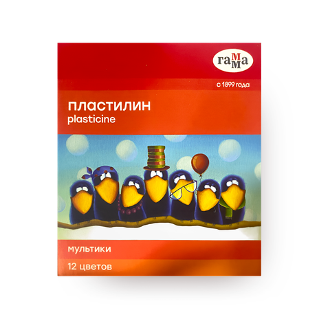 Пластилин «Гамма» Мультики со стеком 12 цветов