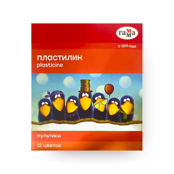 Пластилин «Гамма» Мультики со стеком 12 цветов