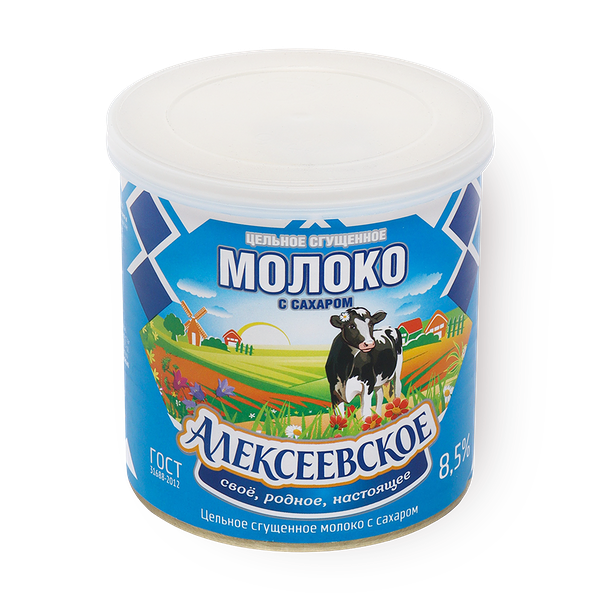 Молоко сгущённое цельное «Алексеевское» с сахаром 8,5%