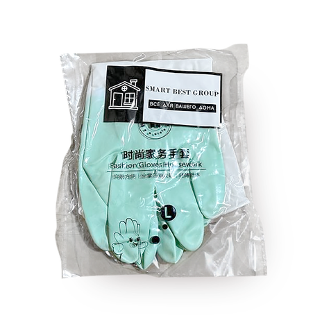 Перчатки латексные для уборки зеленые (L размер)