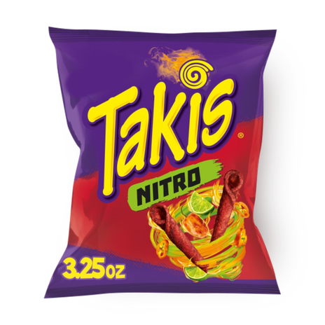 Takis Nitro spicy corn snack flavored with banaro pepper and lime