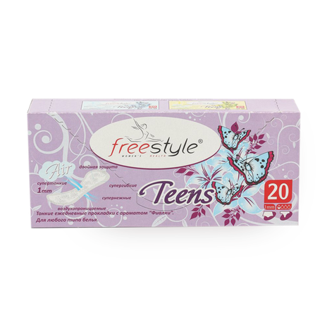 Прокладки женские гигиенические Free Style Teens с ароматом фиалки