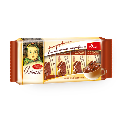 Пирожные бисквитные «Алёнка» молочный шоколад