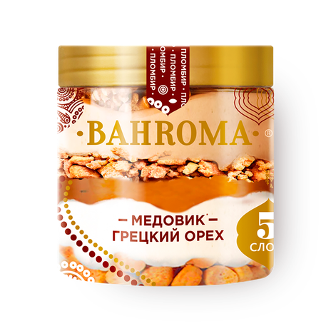 Мороженое пломбир Bahroma Медовик с грецким орехом