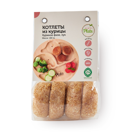 Котлеты из курицы Kid's Plate замороженные 4 шт
