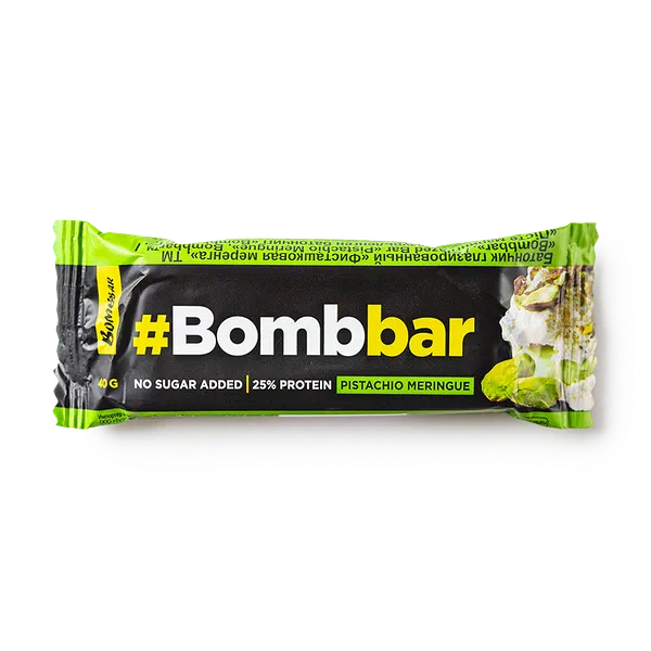 Батончик протеиновый Bombbar фисташковая меренга в шоколаде
