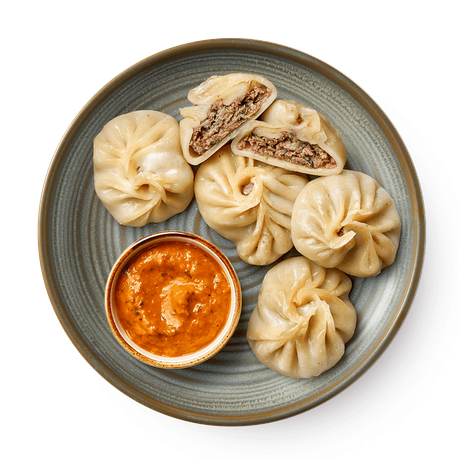 Тибетские пельмени Момо с курицей на пару и соусом чатни Chindi Kitchen