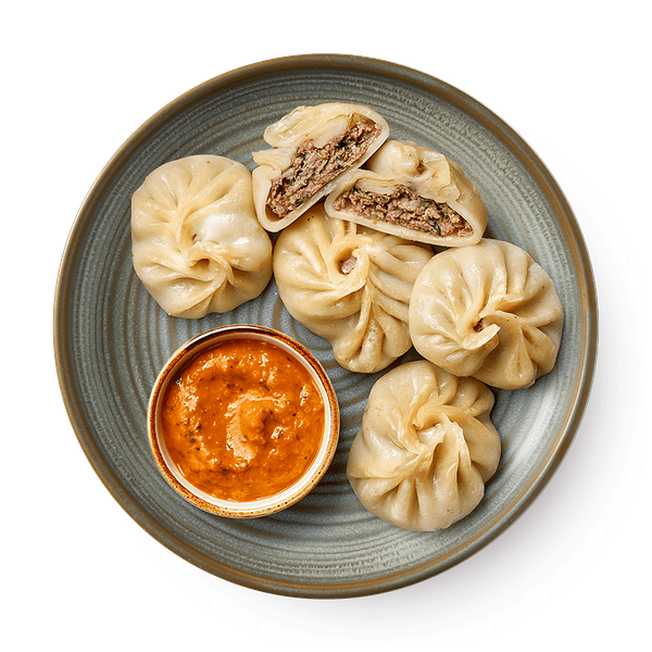 Тибетские пельмени Момо с курицей на пару и соусом чатни Chindi Kitchen