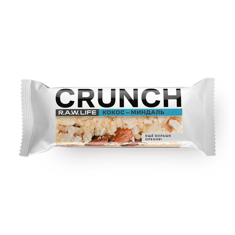 Батончик ореховый RawLife Crunch кокос-миндаль